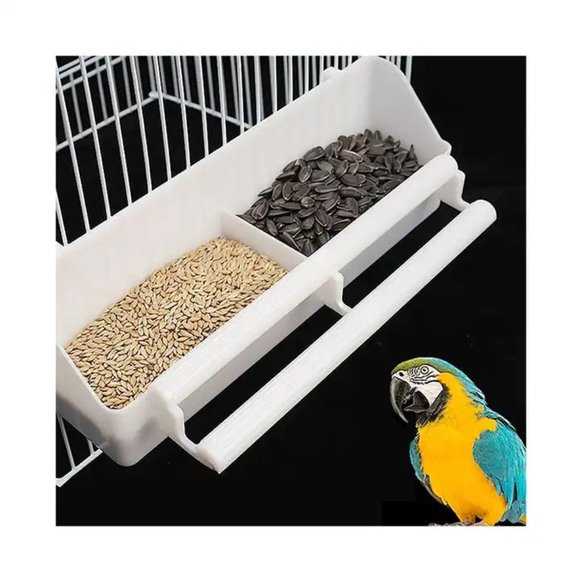 4 PCS Parrot Hanging Plastic Water Food Bowl Bird Feeder For Small Animal - Picture 1 of 6